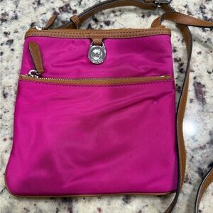 Michael Kors Pink and Brown Crossbody Bag